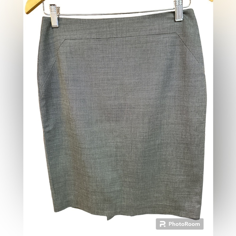 Ann Taylor Lightweight Wool/Rayon/Spandex Herringbone Brown Pencil Skirt Size 2